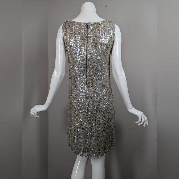 Alice + Olivia Sequin Shift Dress – Size 2 – 100% Silk Lined - Picture 4 of 10